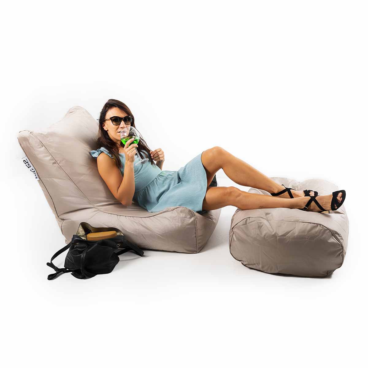 Poltrona Pouf Esterno Beige Sabbia