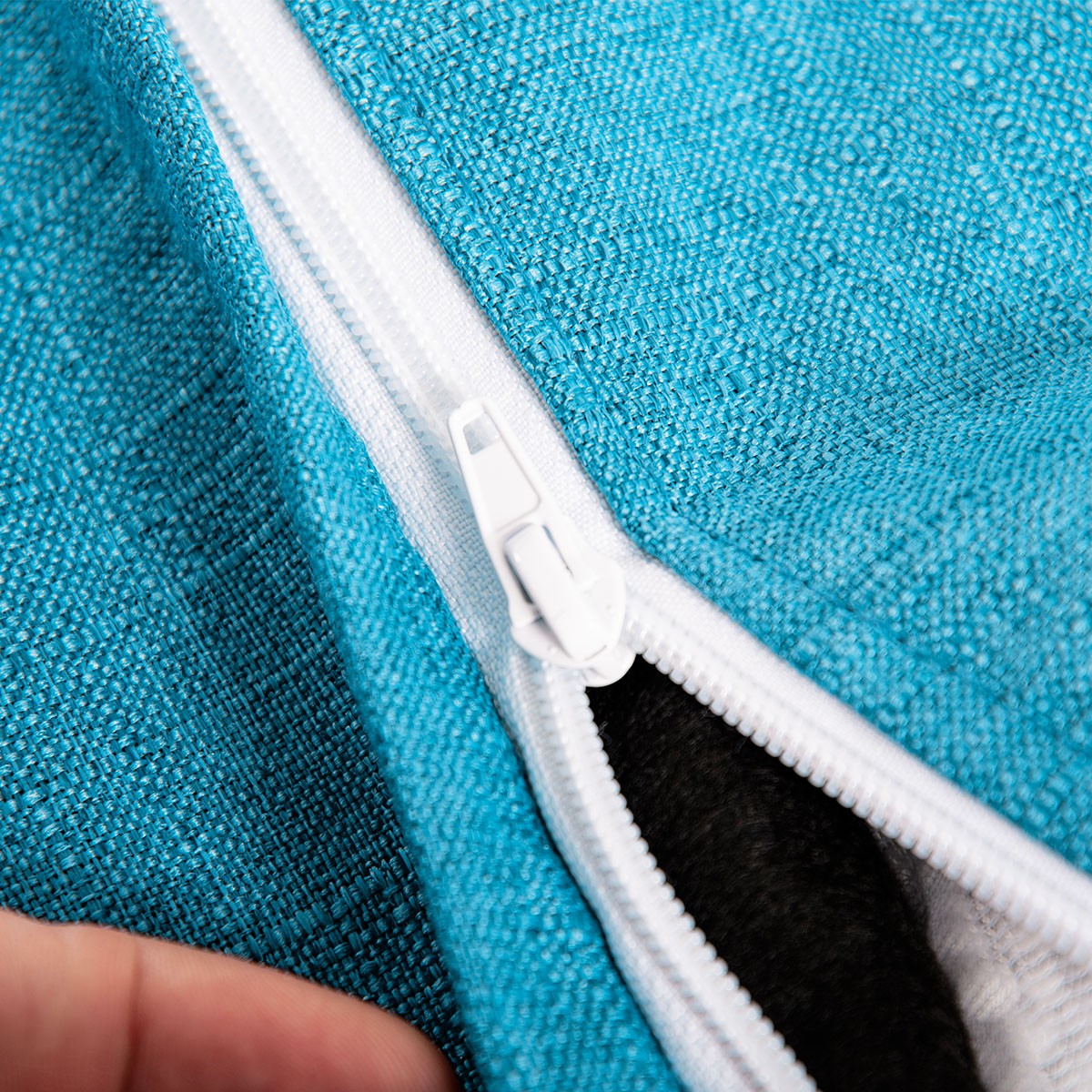 Lin Pouf Blau Blau Türkis