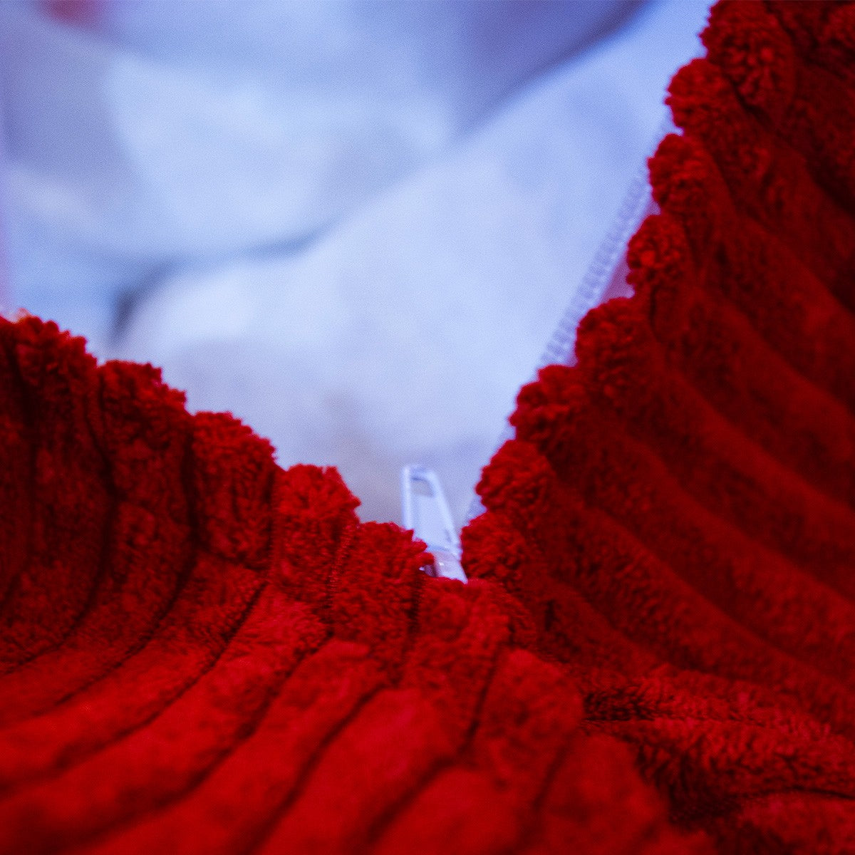 Empty Velvet Corduroy Red Bean Bag Cover