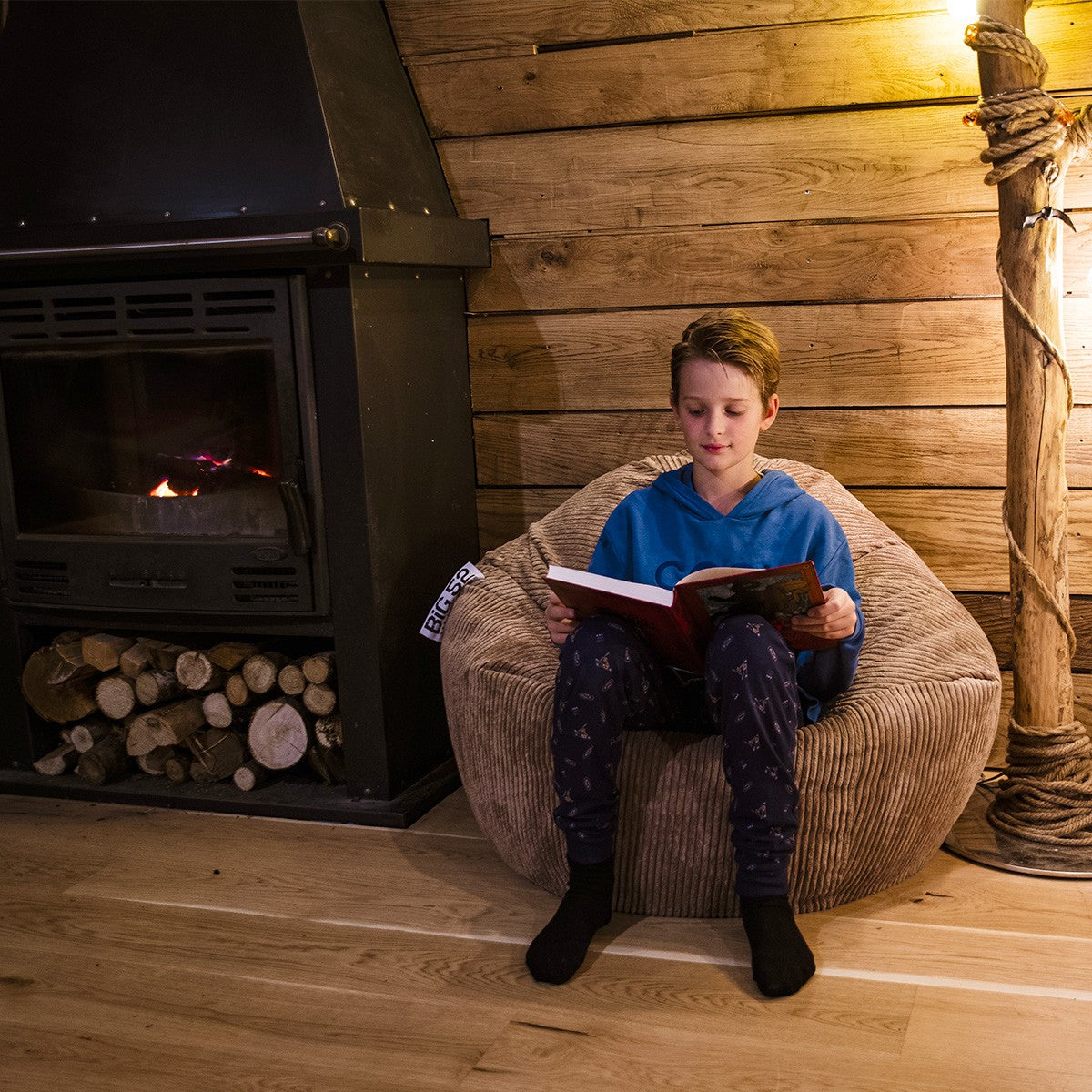 Empty Cover Bean Bag Velvet Corduroy Brown