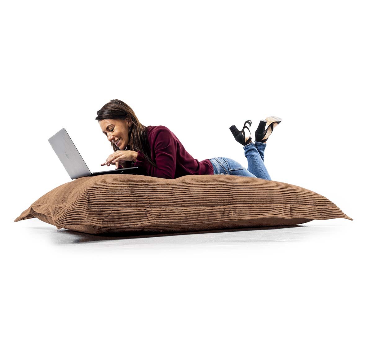 Cord Samt Hocker Braun