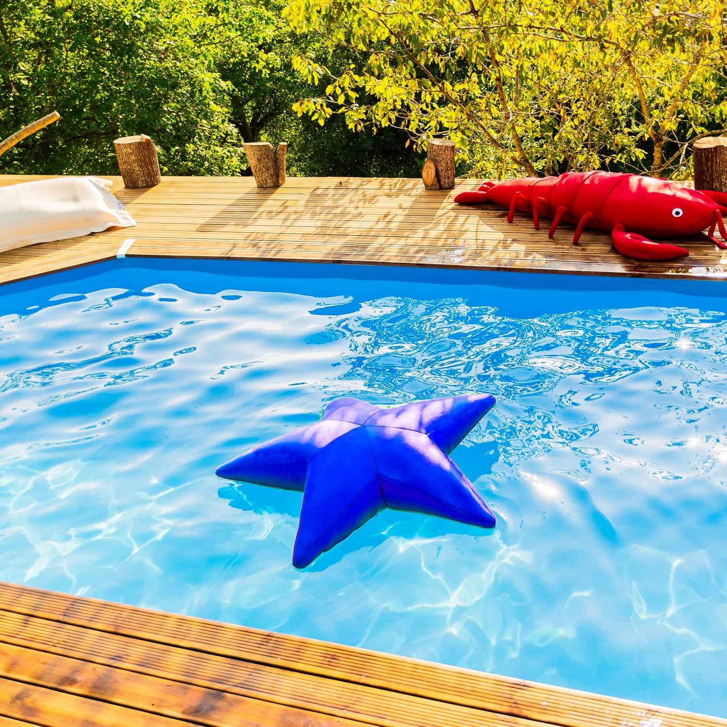 Poolpouf, blauer Seestern