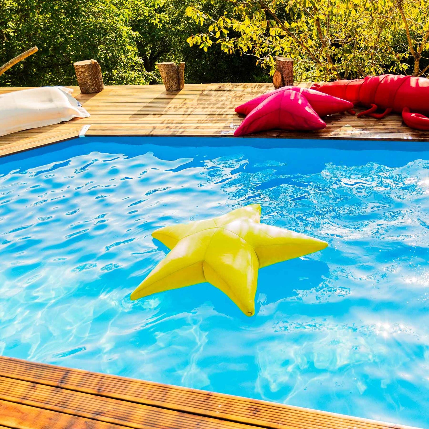 Pool Pouf, Yellow Starfish