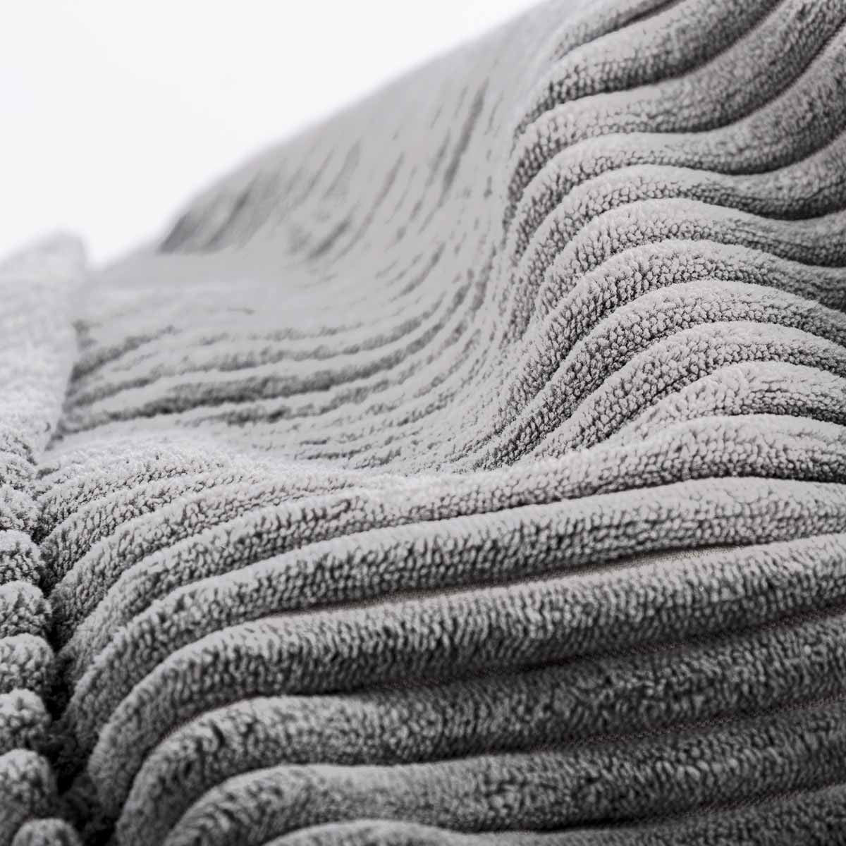 Pouf Velluto Coste Grigio Chiaro