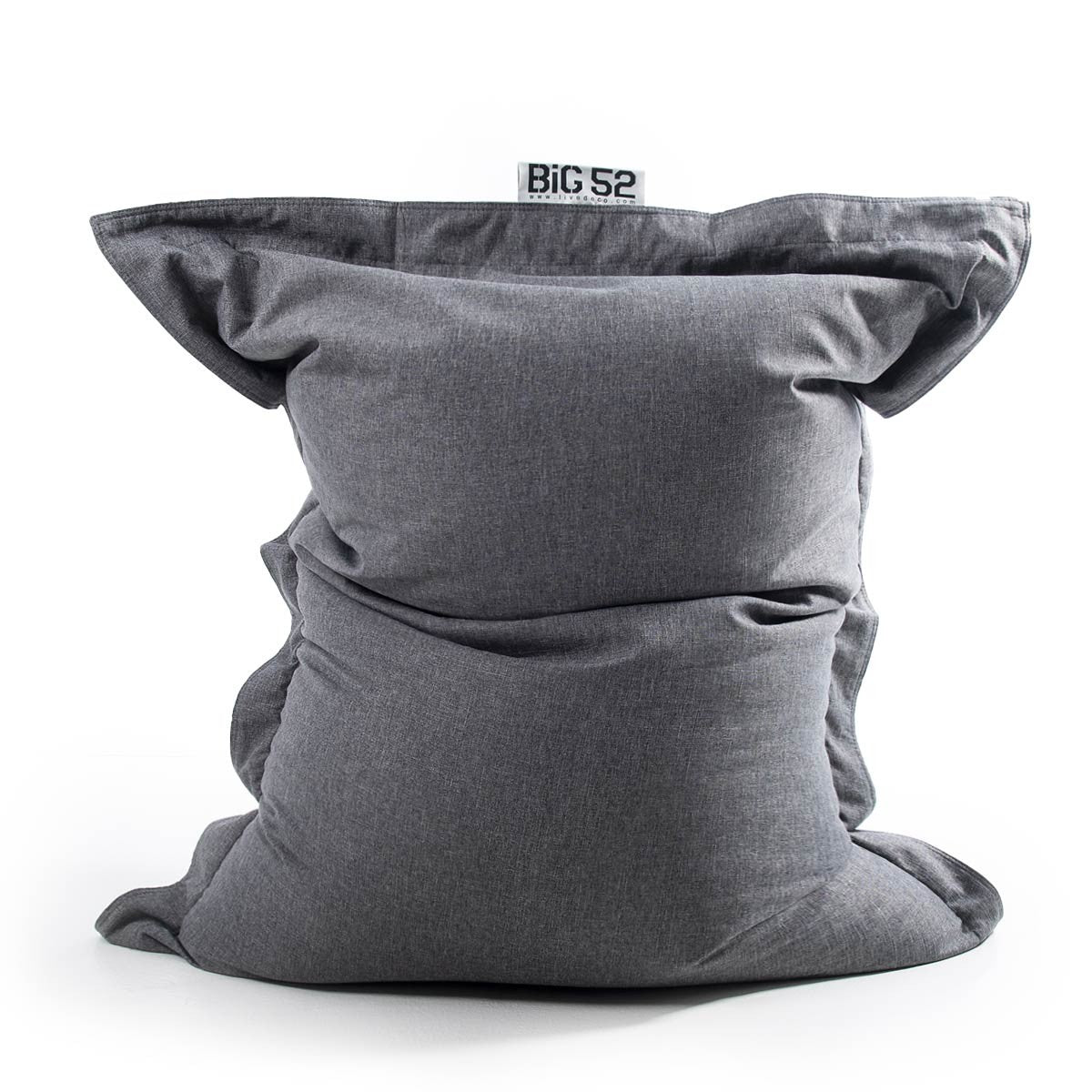 Pouf Leinen Dunkelgrau