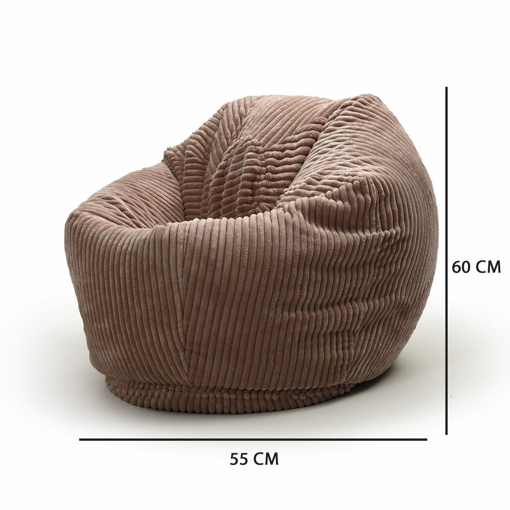 Kinder Sitzsack Samt Cord Braun