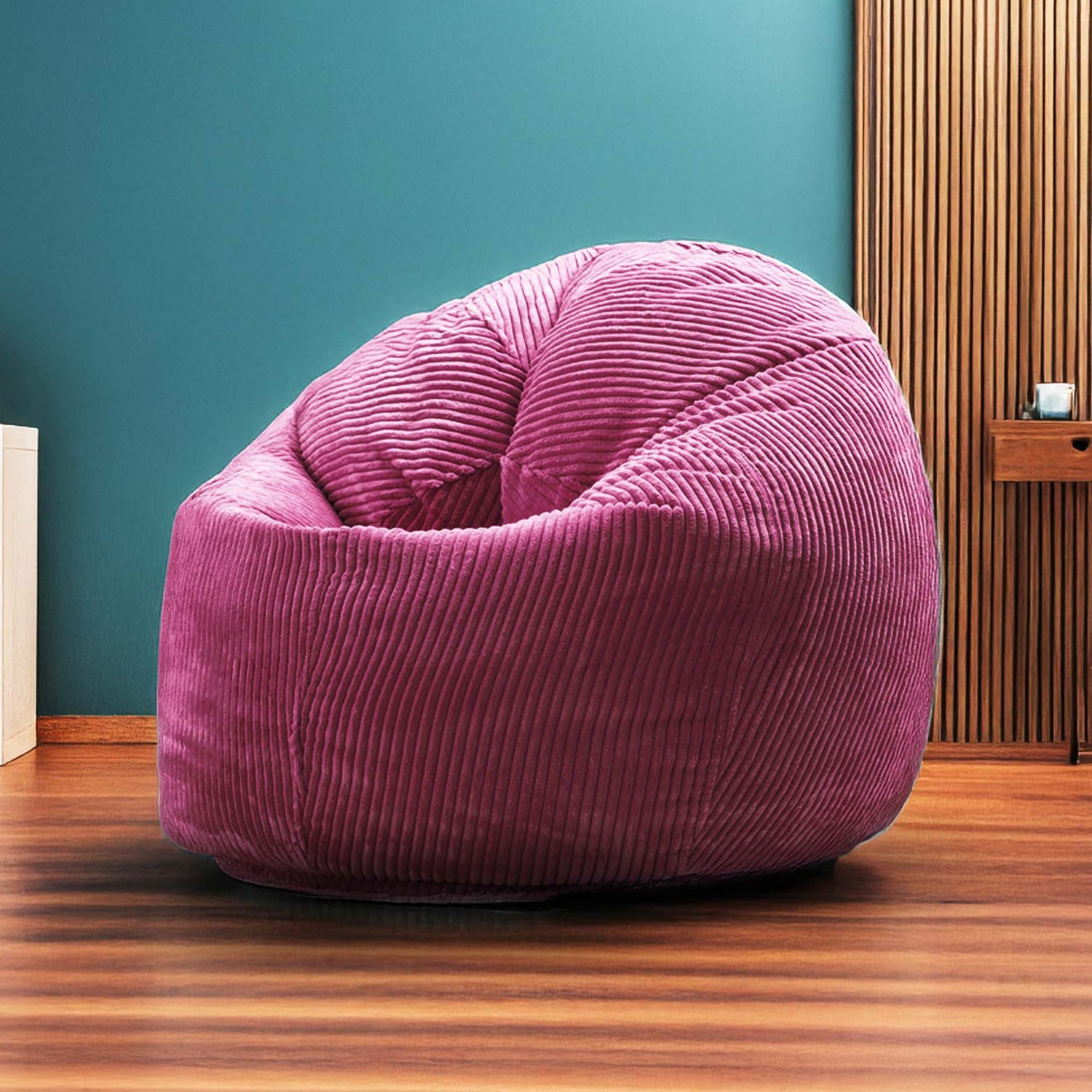 Samt Cord Kirsch Sitzsack Pouf