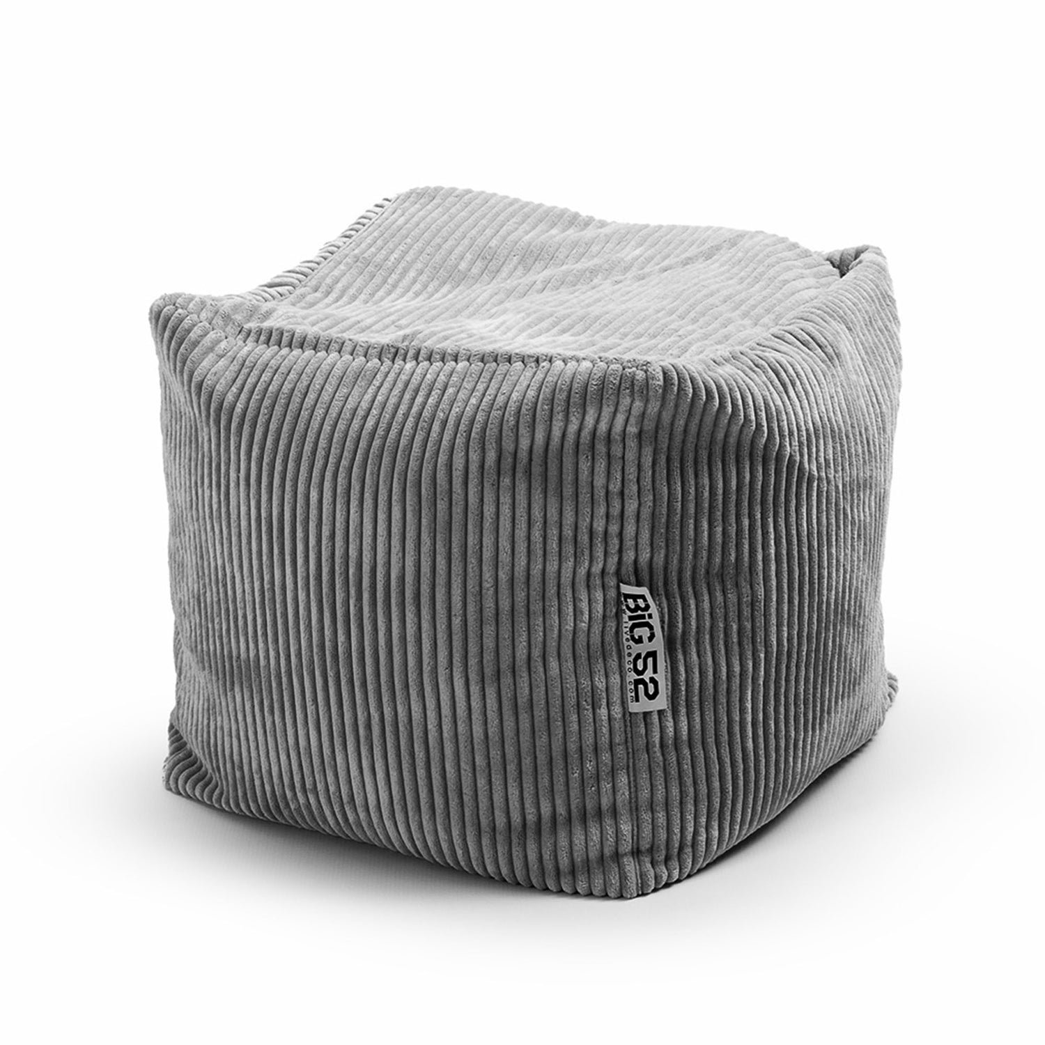 Samt Cord Pouf Würfel Grau
