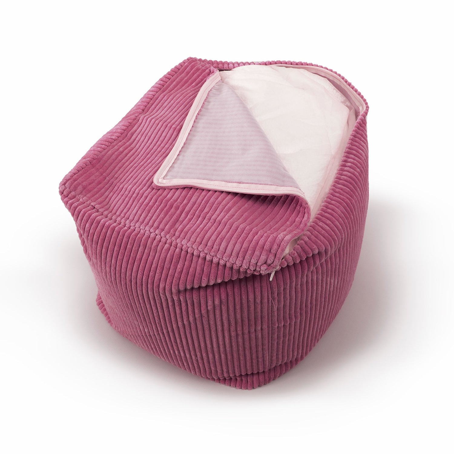 Samt Cord Pouf Würfel Rosa