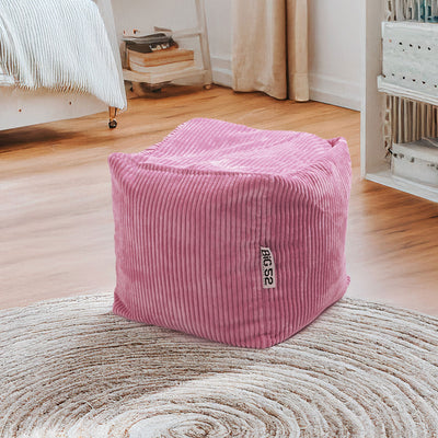 Samt Cord Pouf Würfel Rosa
