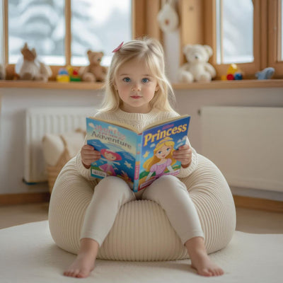 Kinder Sitzsack Samt Cord Beige