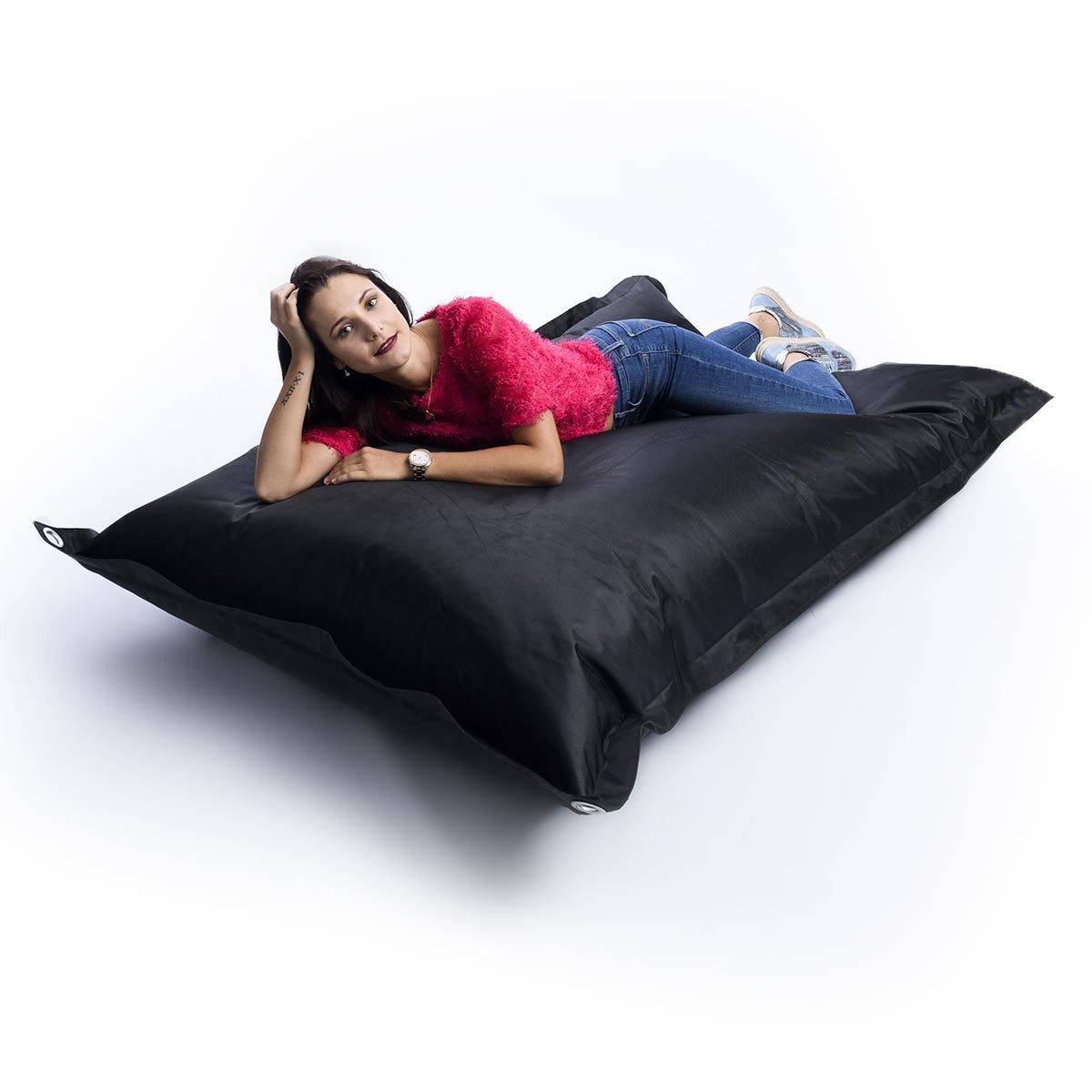 Außenpouf Schwarz IRON RAW