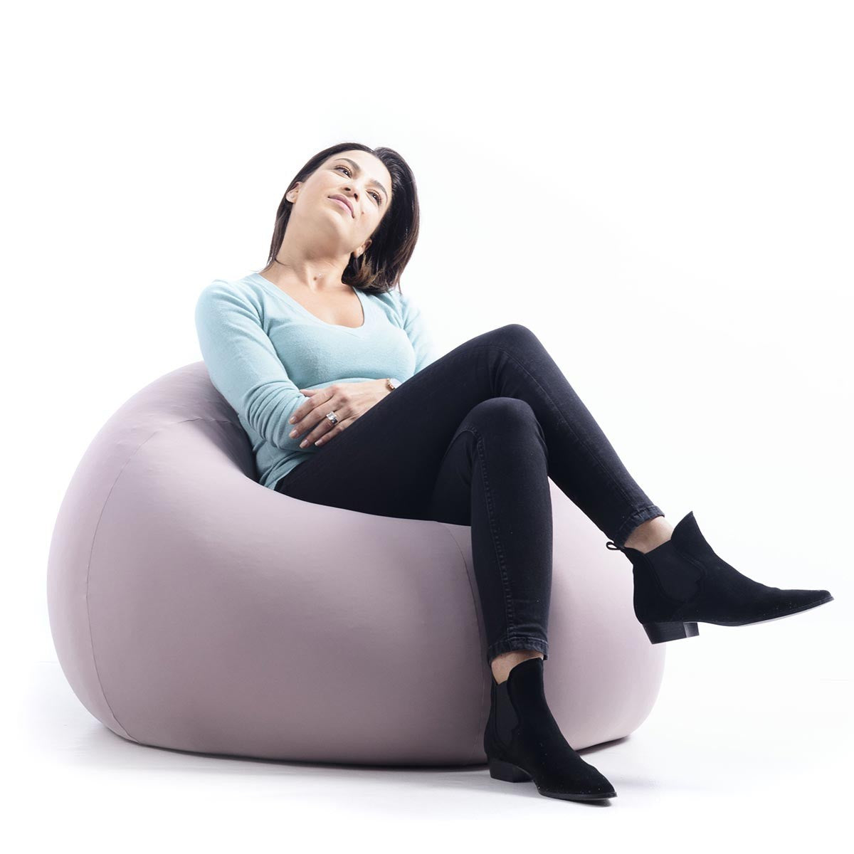 Stretch Sitzsack Pouf Taupe