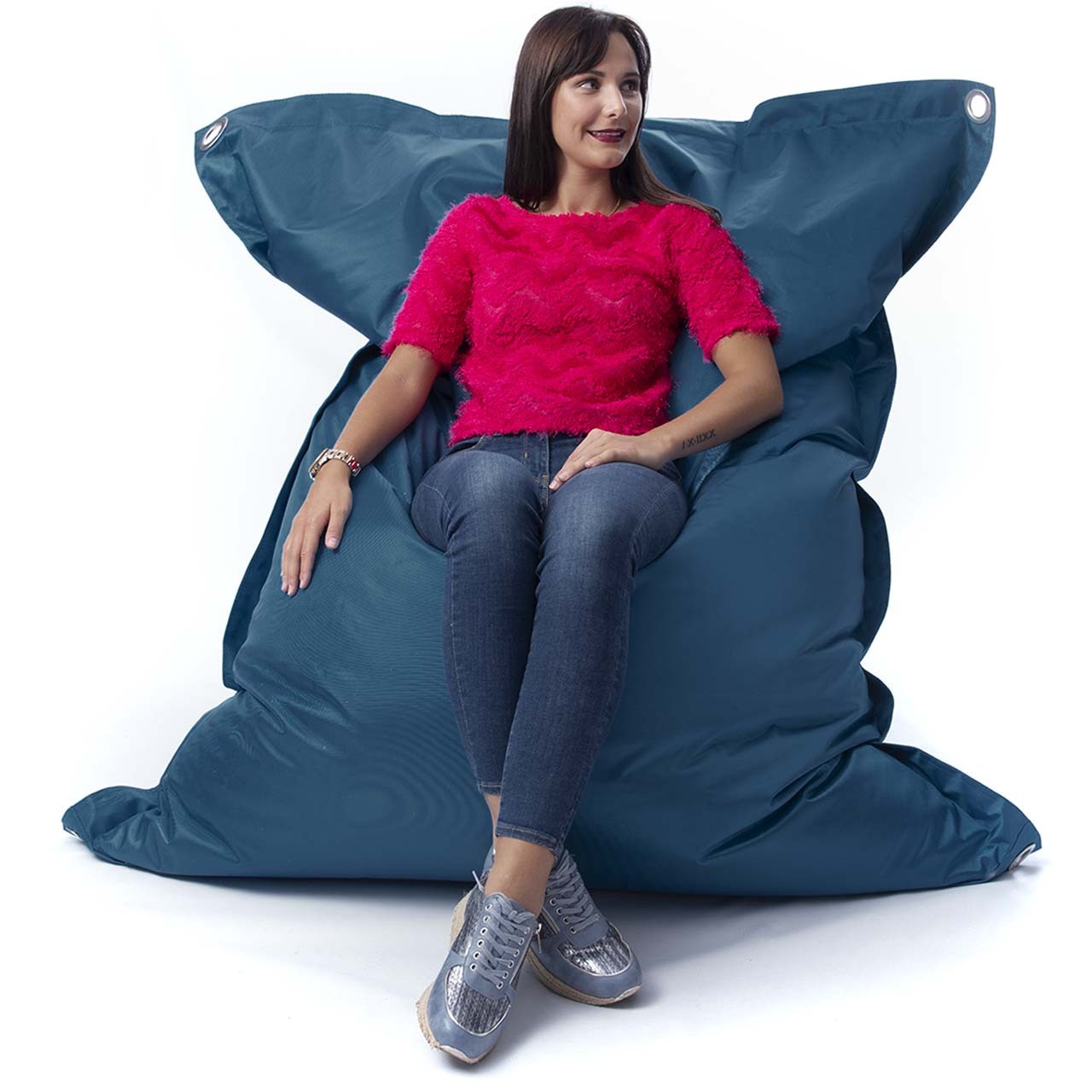 Außenpouf Petrol IRON RAW