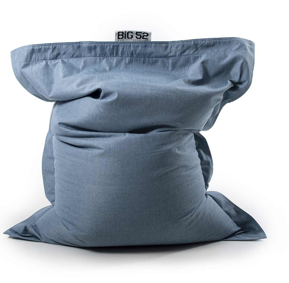 Lin Pouf Blau Metall
