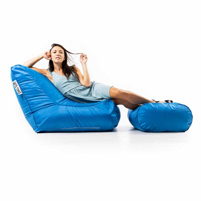 Außen-Pouf-Sessel Blau Türkis