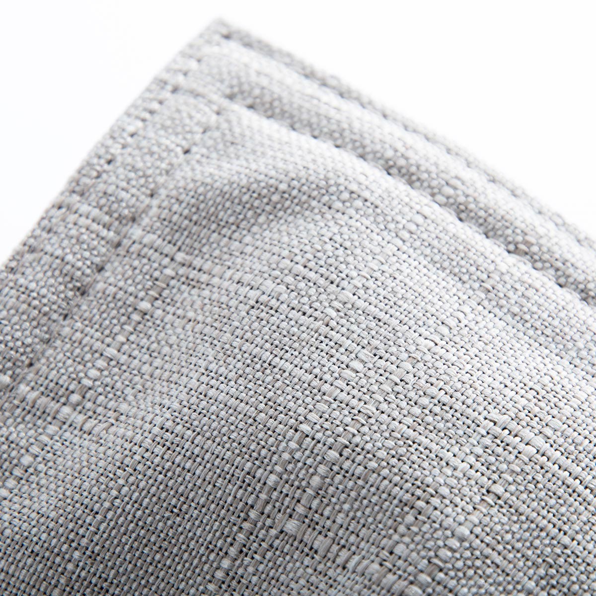 Empty Beige Linen Pouf Cover