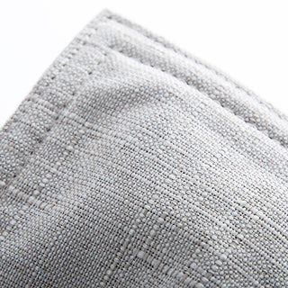 Empty Beige Linen Pouf Cover