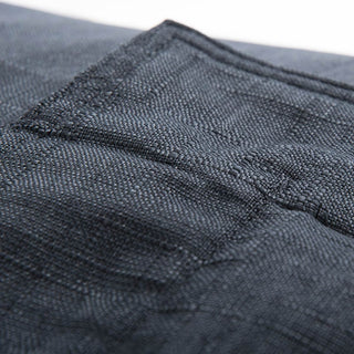 Empty Pouf Cover Black Linen