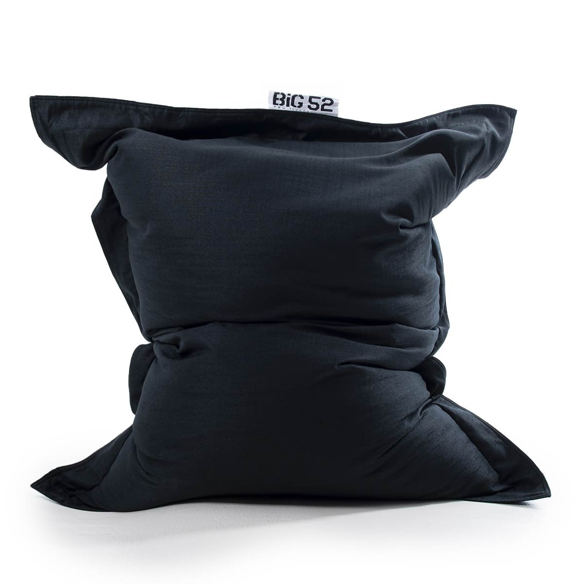 Leerer Hussen-Pouf Leinen Schwarz