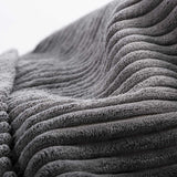Empty Velvet Corduroy Gray Bean Bag Cover