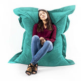 Samt Cord Pouf Türkis