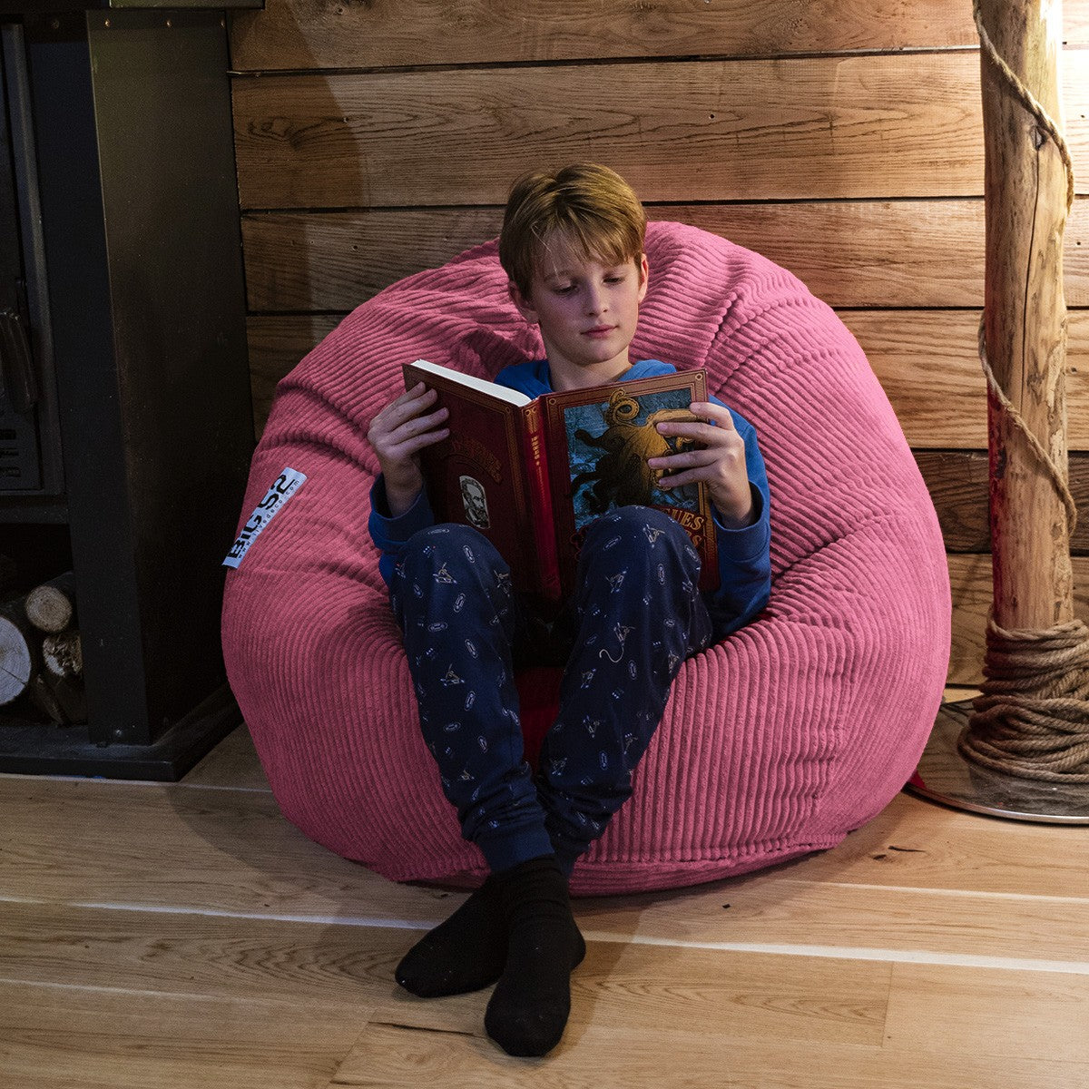 Empty Velvet Corduroy Pink Bean Bag Cover
