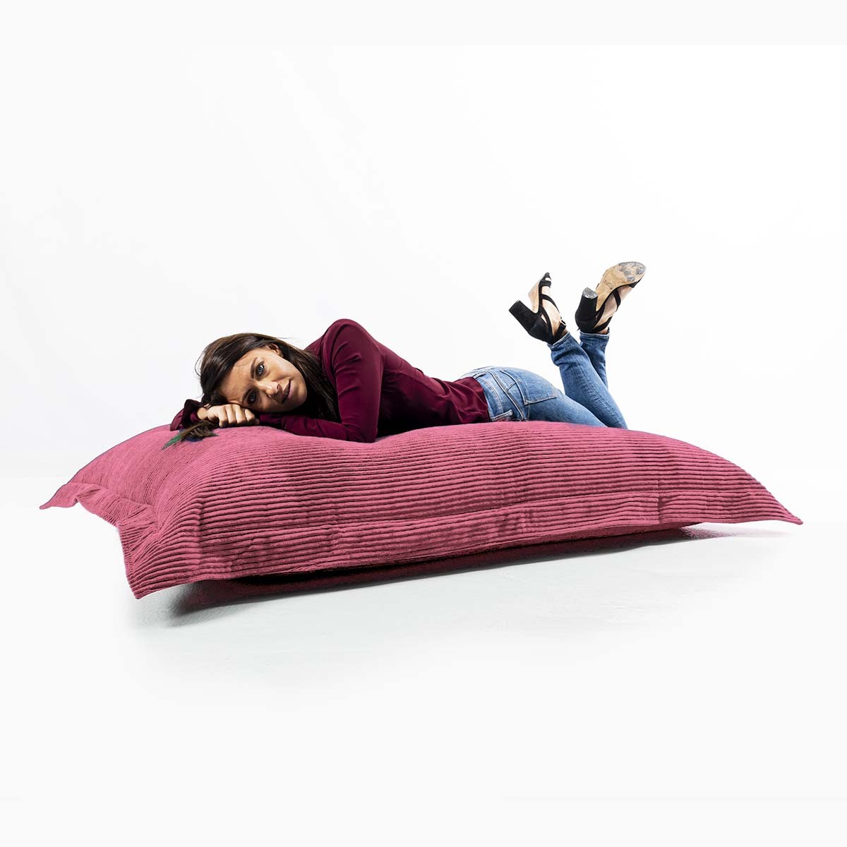 Cord Samt Hocker Rosa