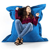 Cord-Samt-Pouf Himmelblau