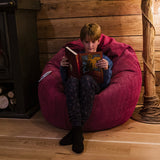 Samt Cord Kirsch Sitzsack Pouf