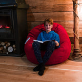 Samt Cord Pouf Sitzsack Rot