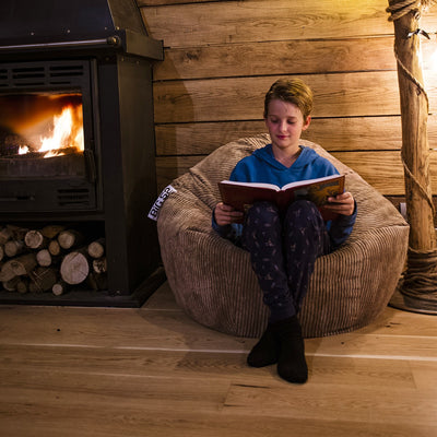 Cord Samt Sitzsack Braun