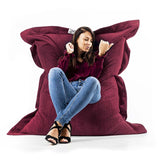 Cord Samt Pouf Kirsche