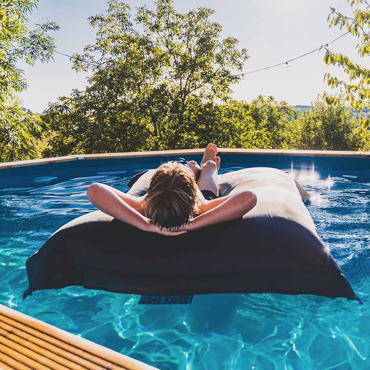 Poolpouf Anthrazitgrau