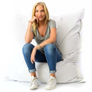 Riesiger XL Pouf Weiß