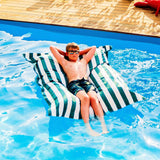 Gestreifter grüner Pool-Pouf Deauville