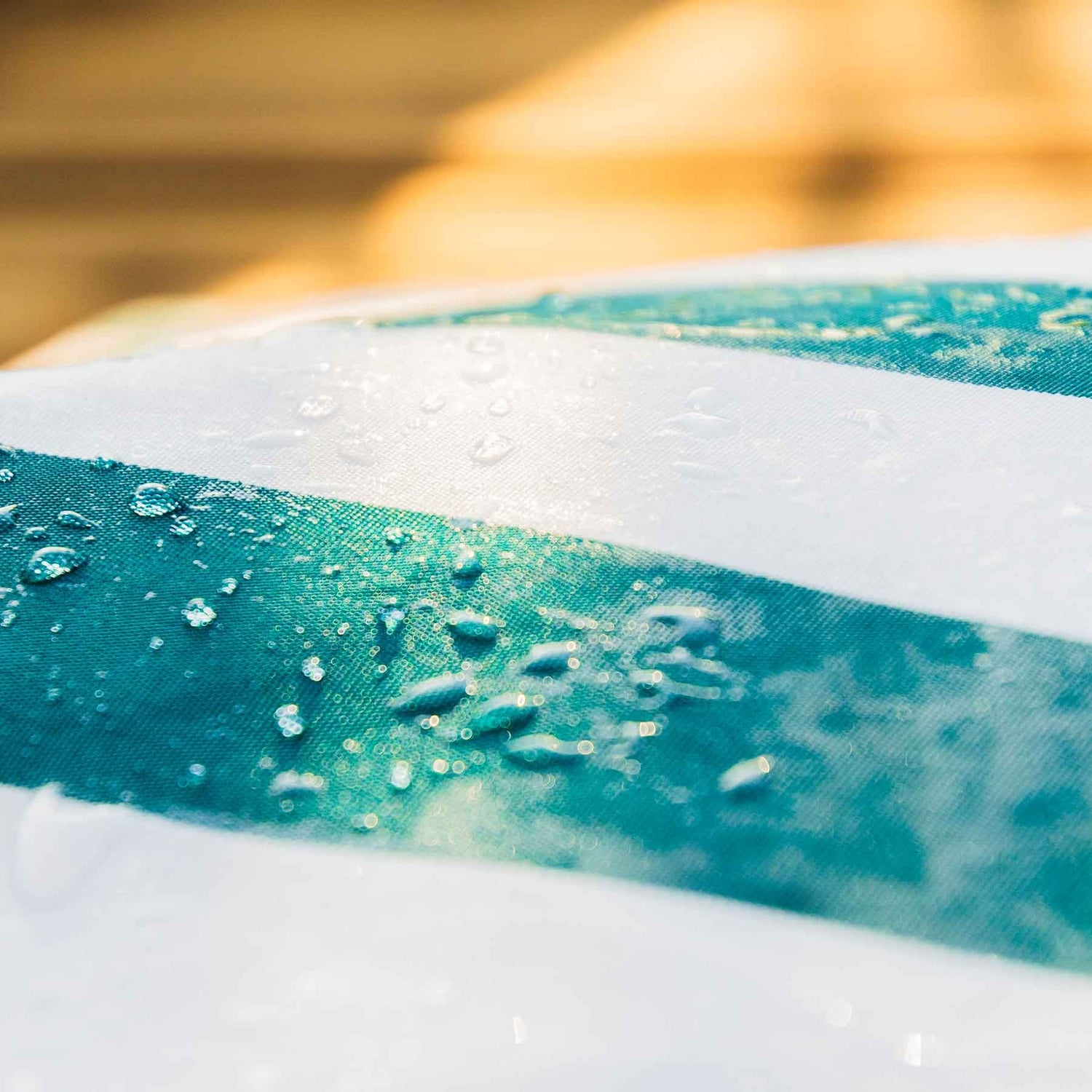 Gestreifter grüner Pool-Pouf Deauville