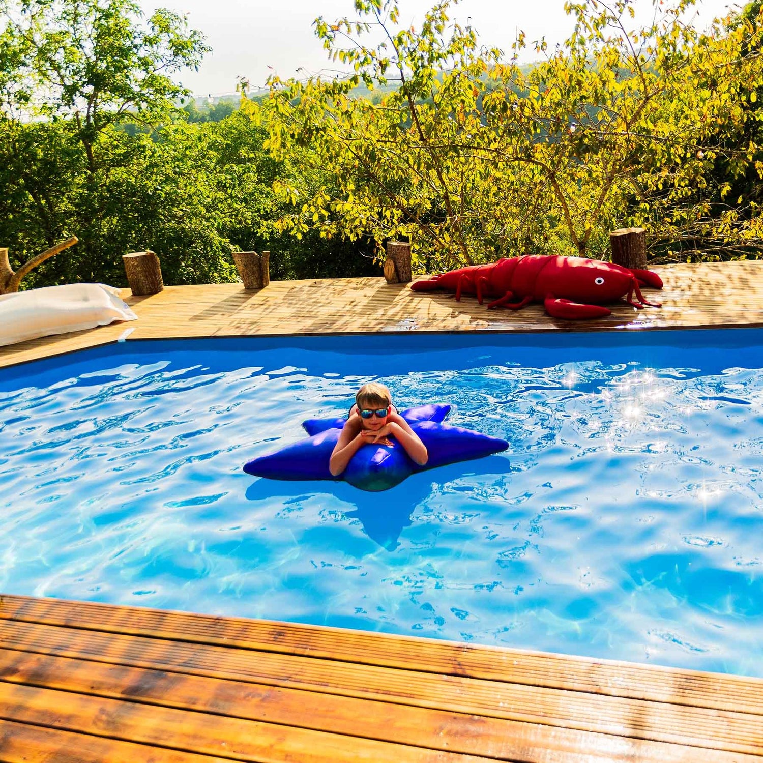 Poolpouf, blauer Seestern
