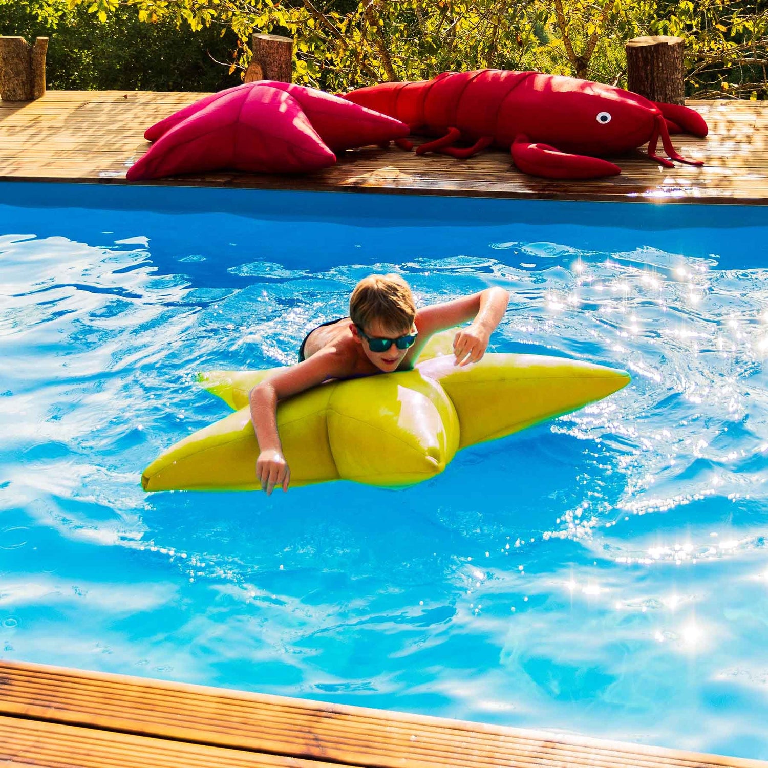 Pool Pouf, Yellow Starfish