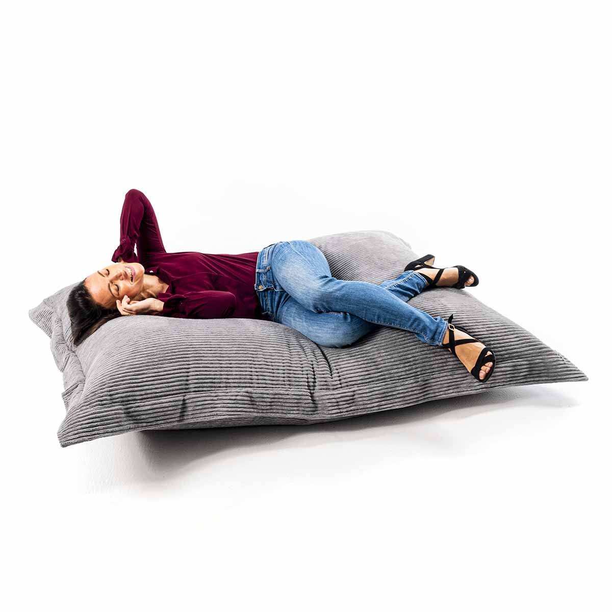 Cord Samt Hocker Hellgrau