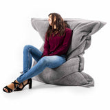 Cord Samt Hocker Hellgrau