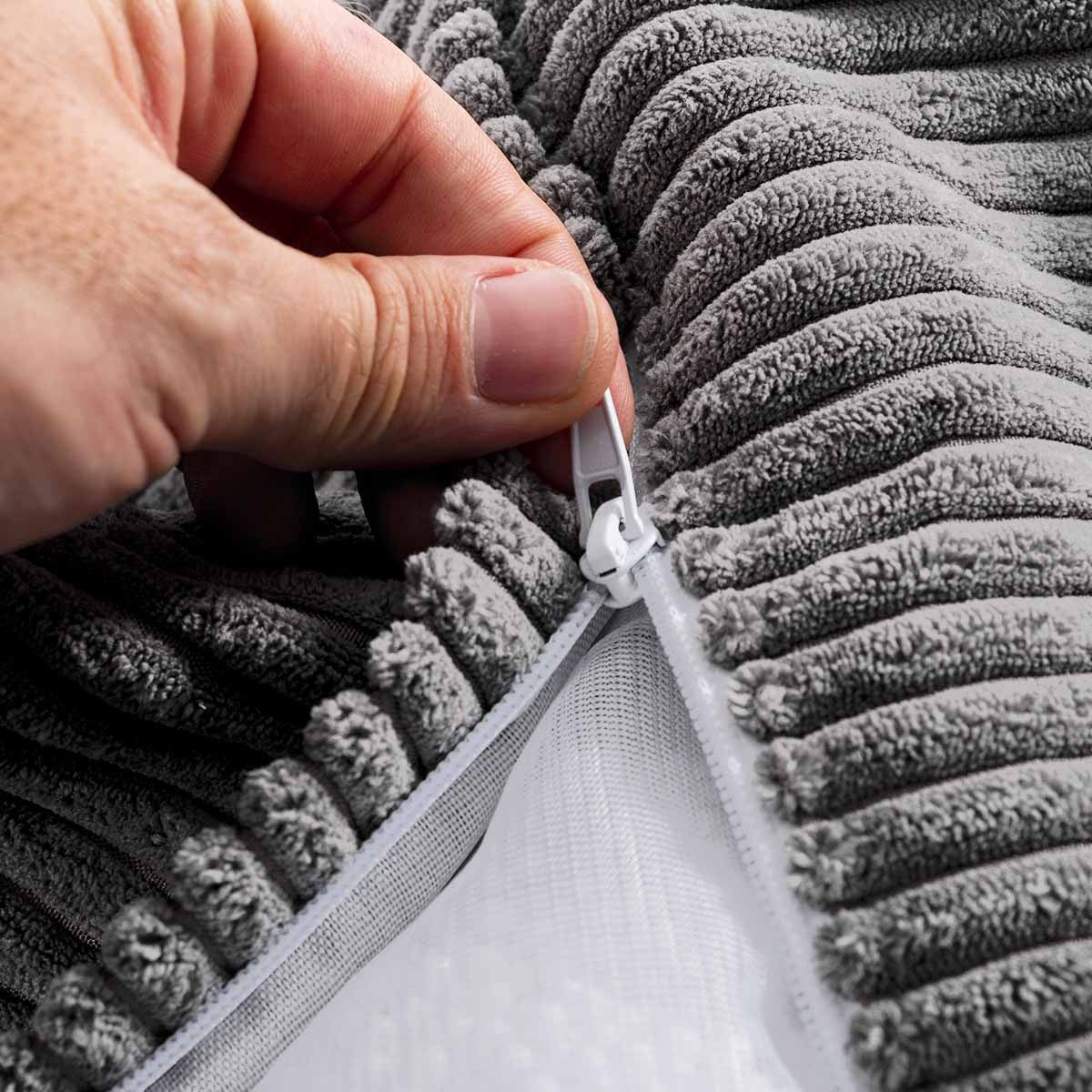 Cord Samt Hocker Hellgrau