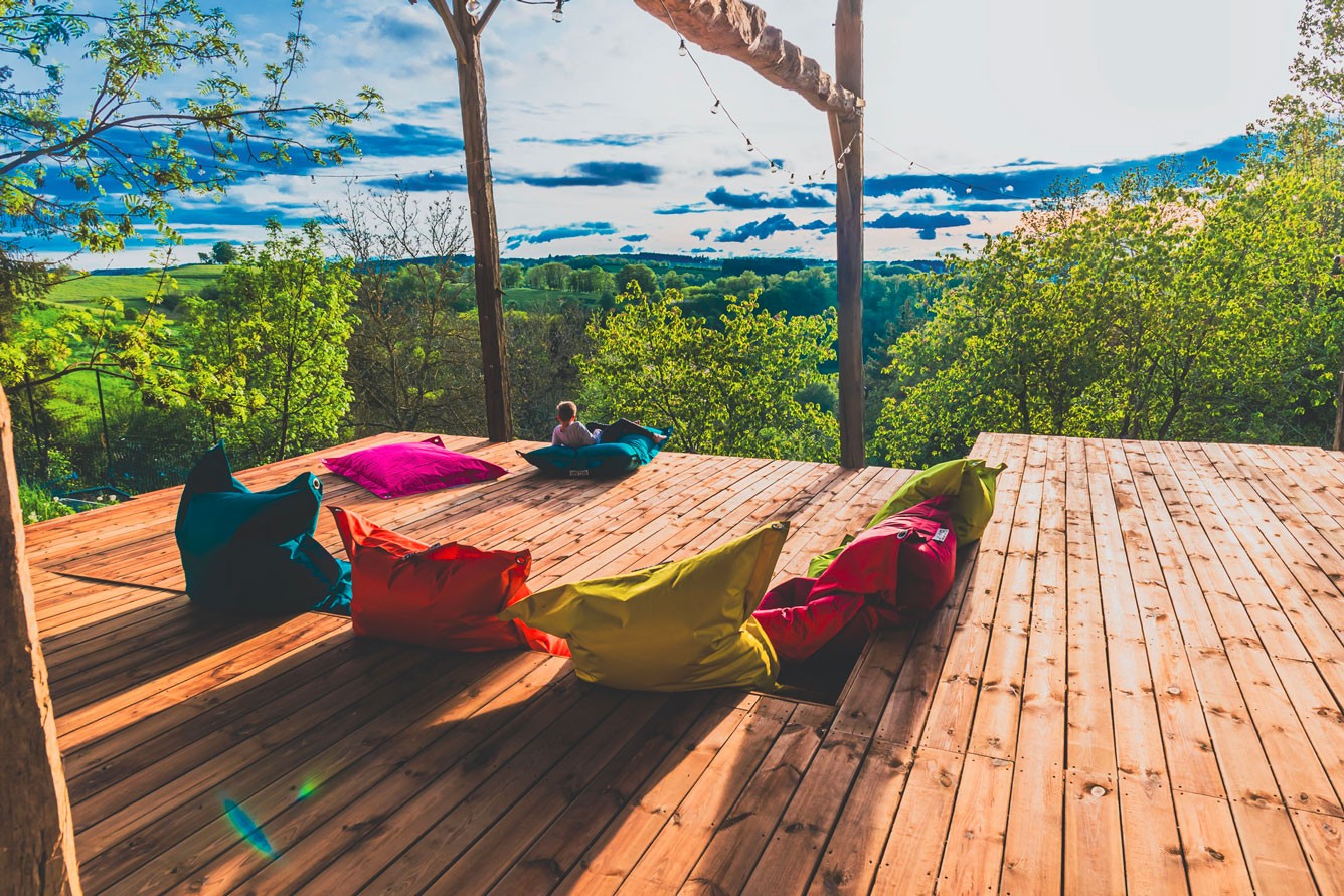 Außenpouf Aubergine IRON RAW