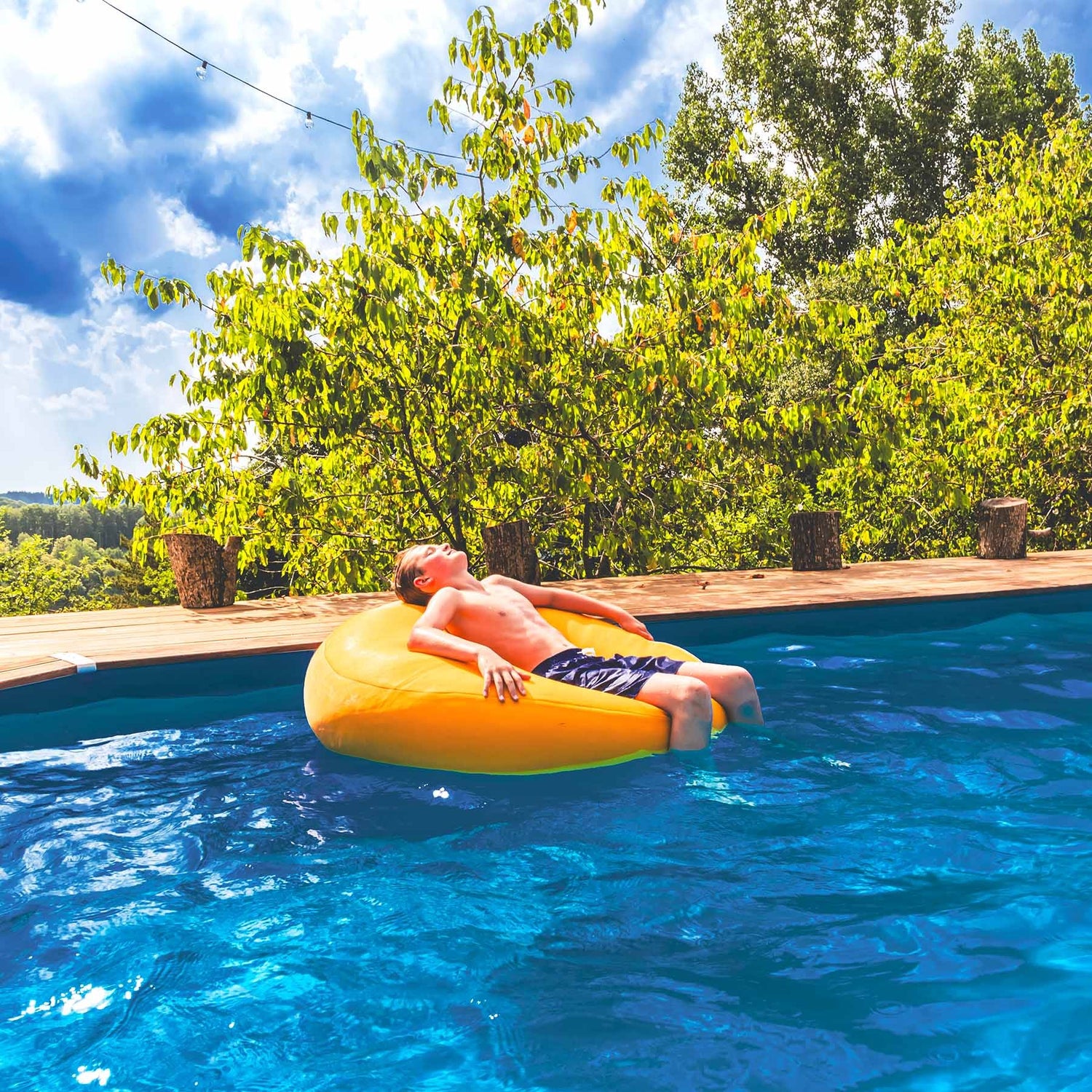 Runder Poolhocker Gelb