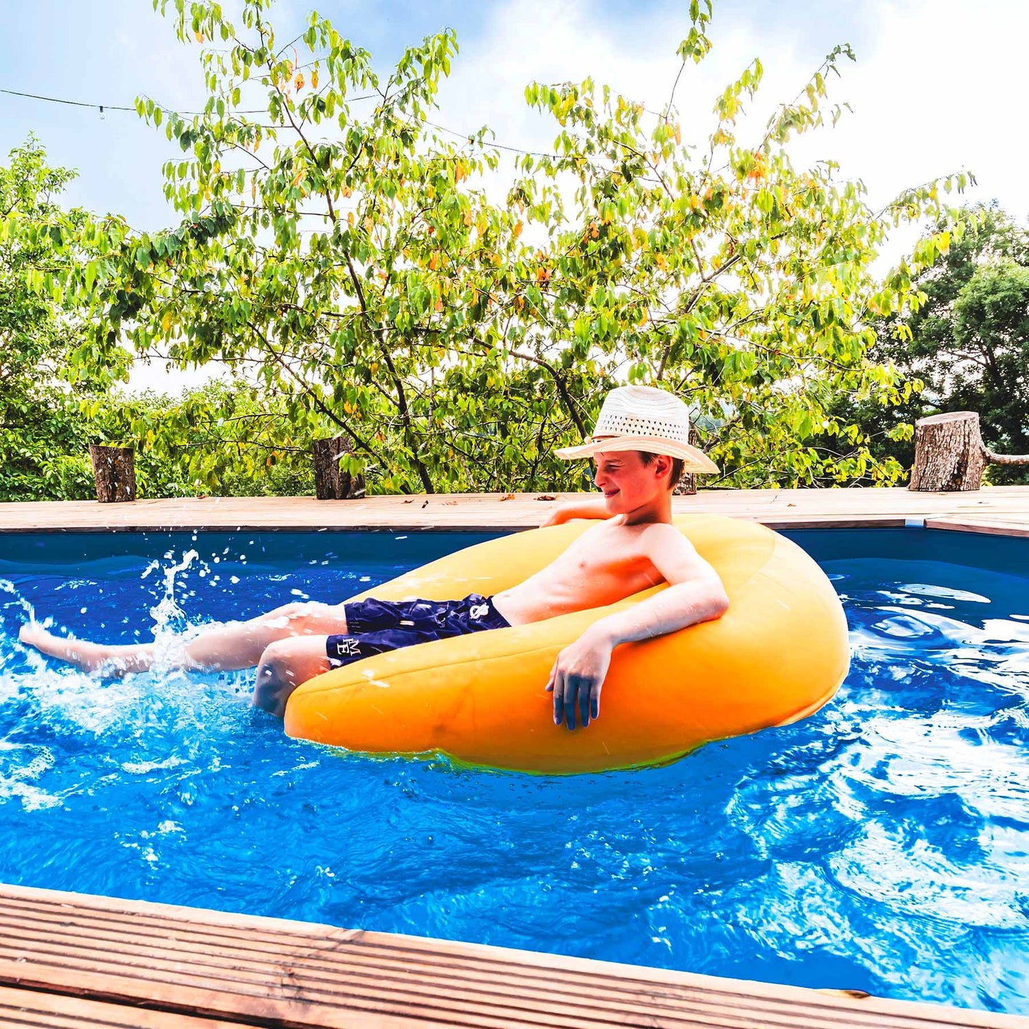 Runder Poolhocker Gelb