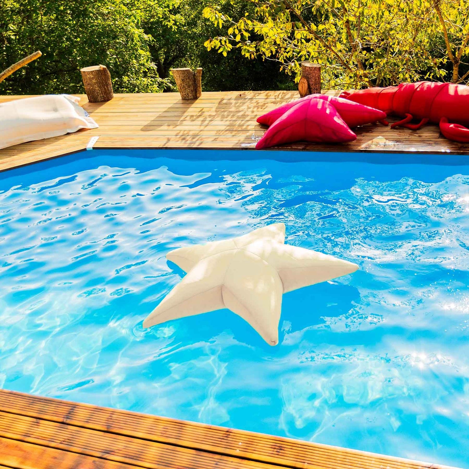 Poolpouf, beige Seestern