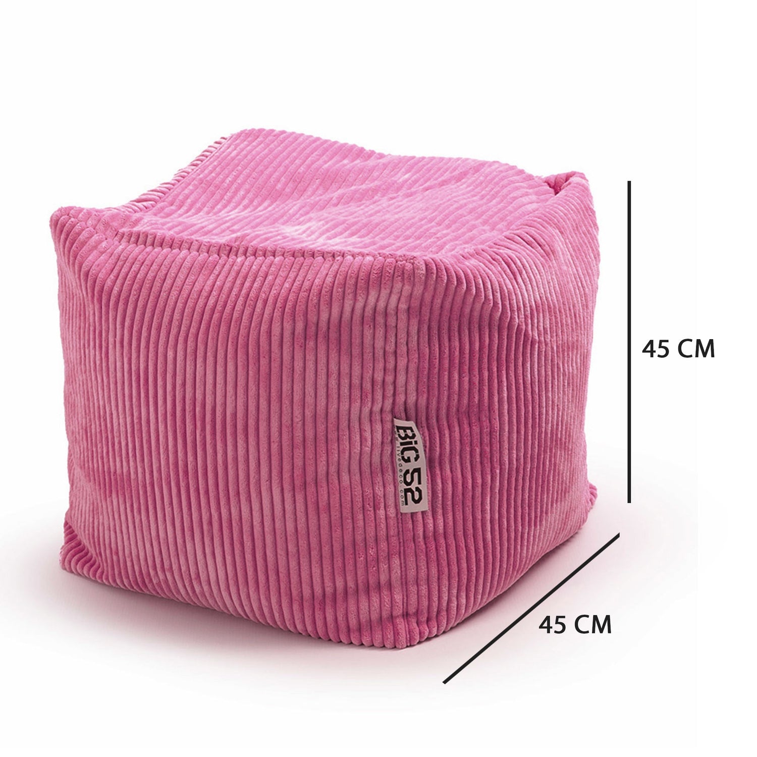 Samt Cord Pouf Würfel Rosa