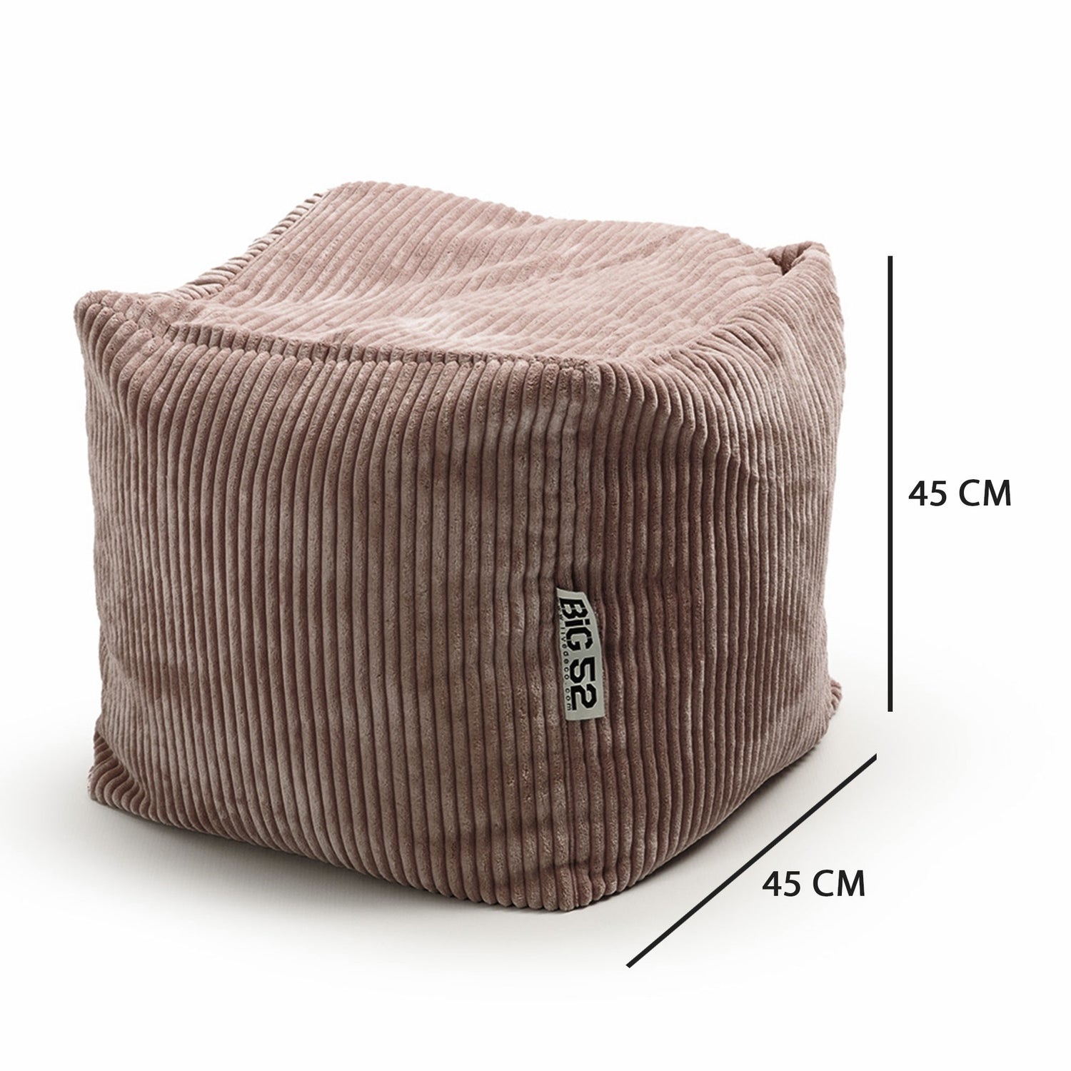 Samt Cord Pouf Würfel Braun