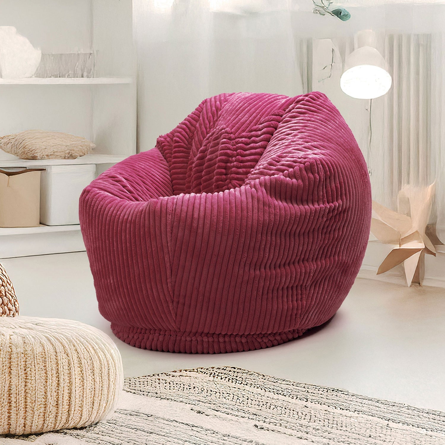 Kinder Sitzsack Samt Cord Kirsche