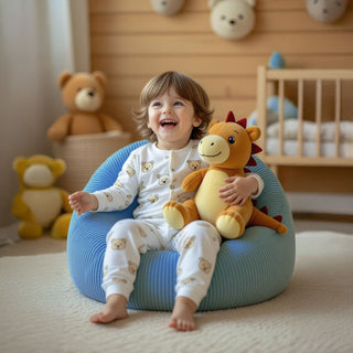 Kinder Sitzsack Samt Cord Hellblau